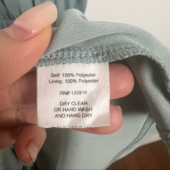 Show Me Your Mumu Heather Halter maxi dress blue silver sage crisp Bridesmaid XS - Picture 10 of 10